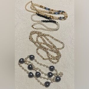 Costume Faux Pearl and Bead Necklace lot